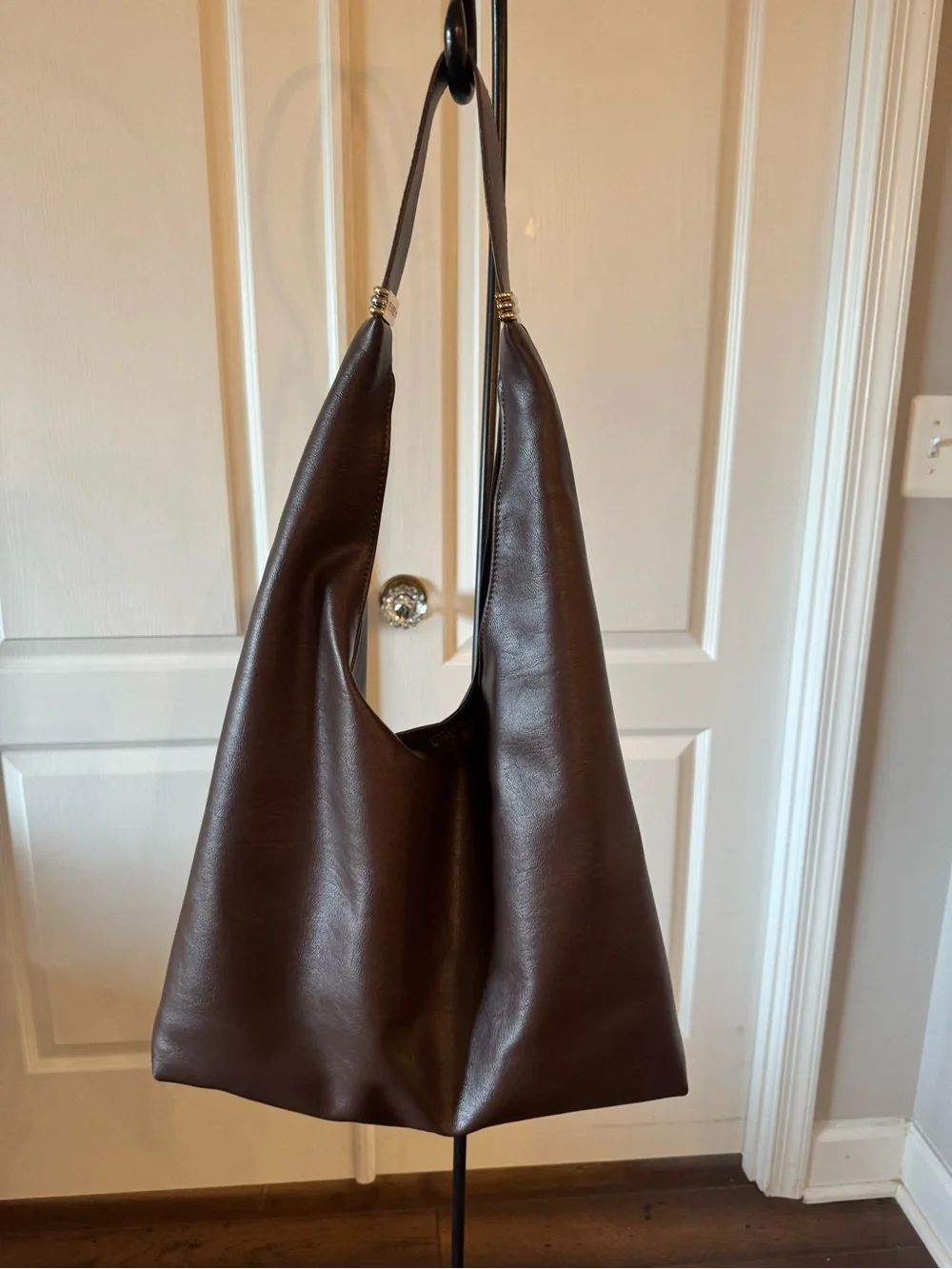 Steve Madden Brown Faux-Leather Satchel